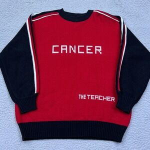 American Sportswear Men's‎ Sweater Cancer The Teacher Red Knit Crew Pullover XL